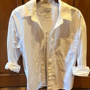 Abercrombie & Fitch Classic Oversized White Button Down Shirt